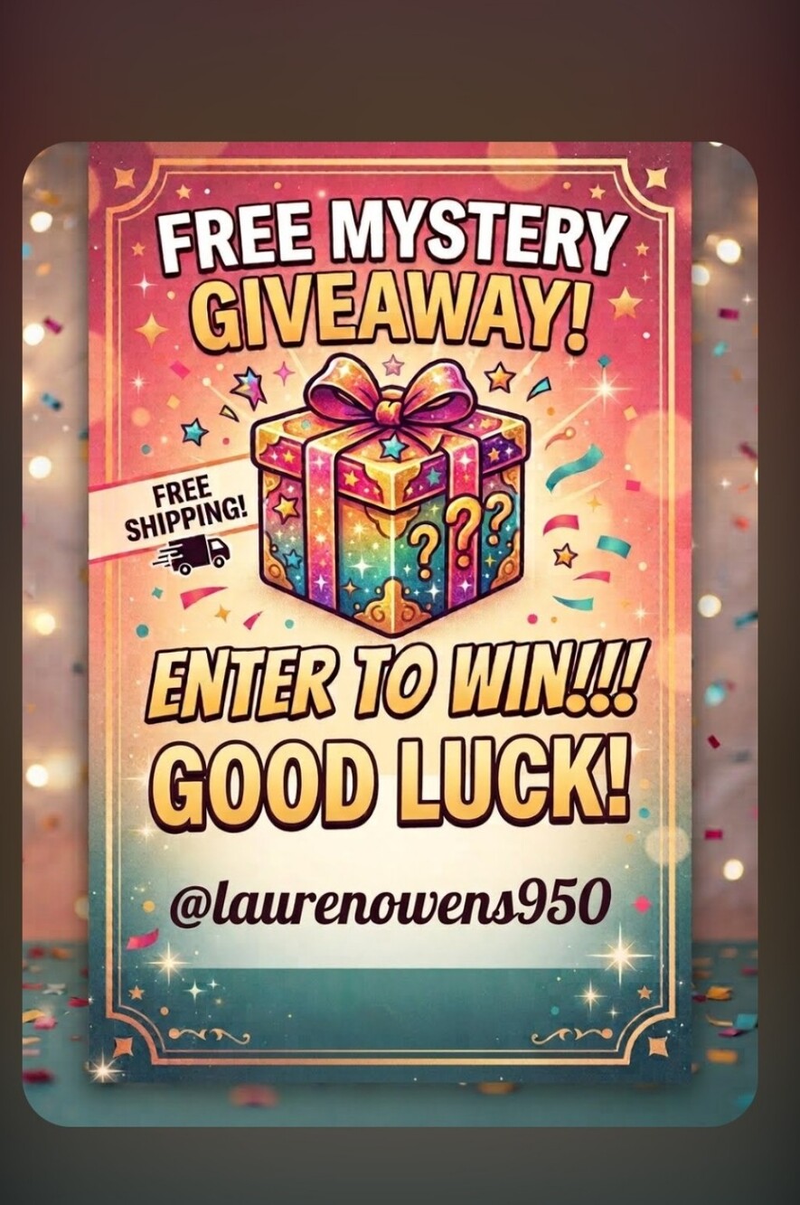 Free Mystery Giveaway Poster - Pink to Teal Gradient